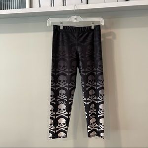 Zara Terez for soulcycle, black and white ombre skull leggings